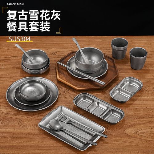 复古304不锈钢餐具——商用烤肉店摆台的环境营造与实用典范
